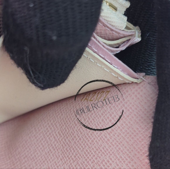 Louis Vuitton Damier Azur Portefeiulle Emilie Wallet In Rose Ballerine - Picture 12 of 17